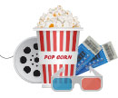 Movie tickets and popcorn