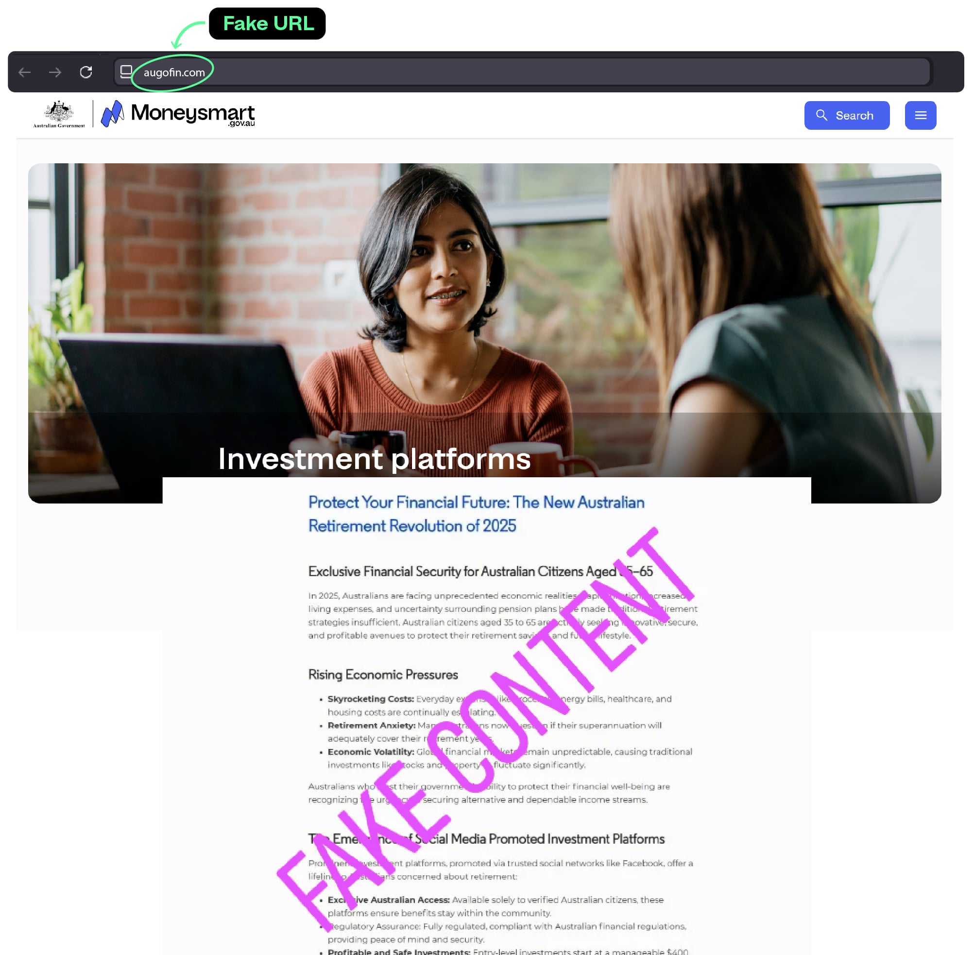 Fake website image