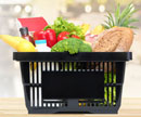 Shopping basket filled with items